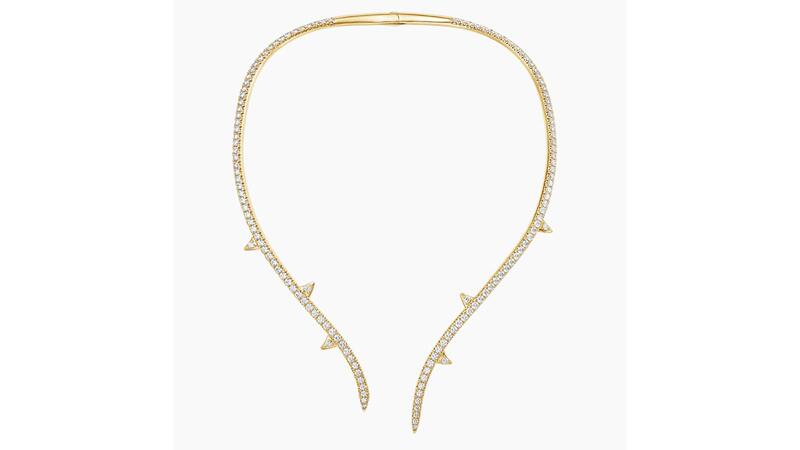 Brilliant Earth and Logan Hollowell lab-grown diamond thorn collar